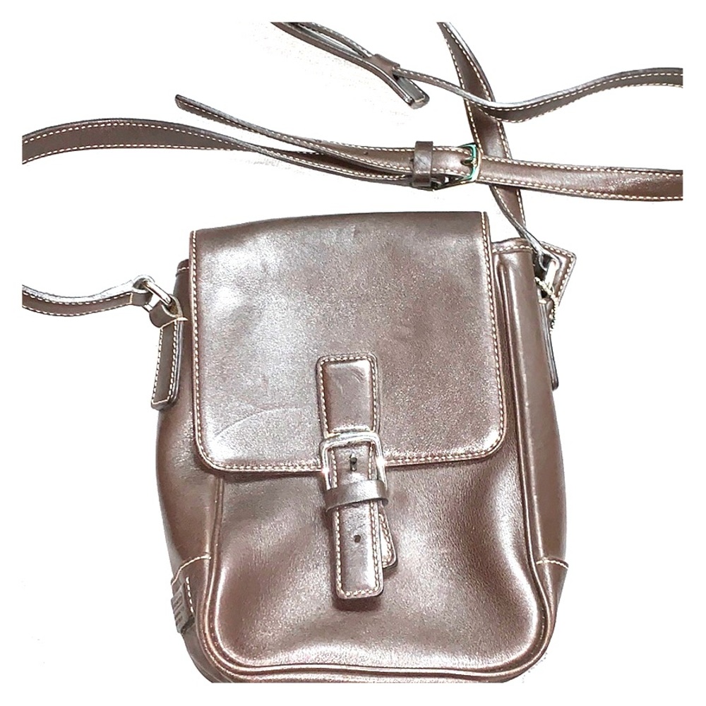 Authentic brown leather Coach crossbody